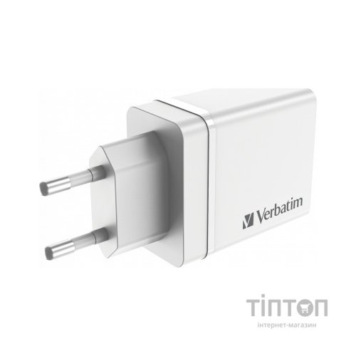 Зарядний пристрій Verbatim USB 30W PD3.0 4-ports white (49701)