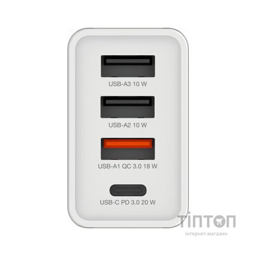 Зарядний пристрій Verbatim USB 30W PD3.0 4-ports white (49701)