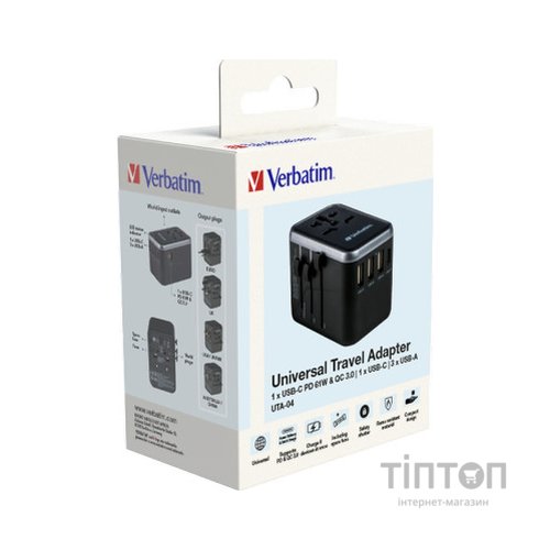 Зарядний пристрій Verbatim UTA-04 PD61W (3xUSB-A/2xUSB-C) (49546)
