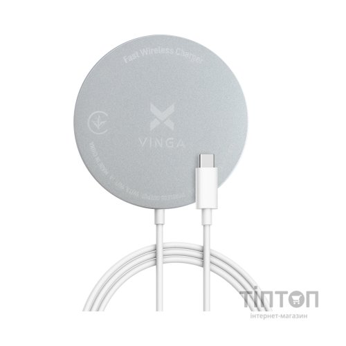 Зарядний пристрій Vinga Magnetic Wireless Charger 10W MagSafe (VCHAMS)