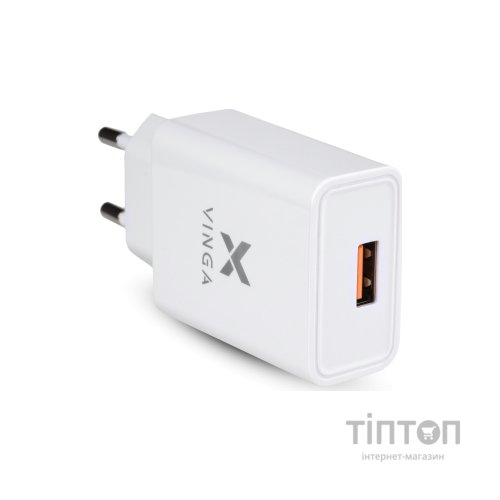 Зарядний пристрій Vinga QC3.0 Quick Wall Charger 1xUSB 18W Max (VWCQAW)