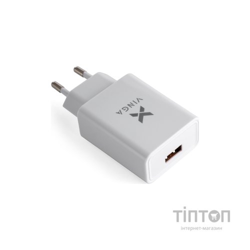 Зарядний пристрій Vinga QC3.0 Quick Wall Charger 1xUSB 18W Max (VWCQAW)