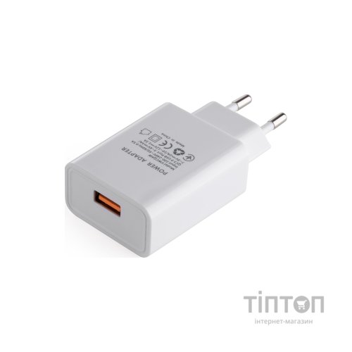 Зарядний пристрій Vinga QC3.0 Quick Wall Charger 1xUSB 18W Max (VWCQAW)