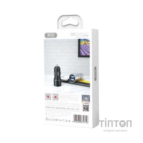 Зарядний пристрій XO CC30 Metal Car Charger Black (XO-CC30-BK)
