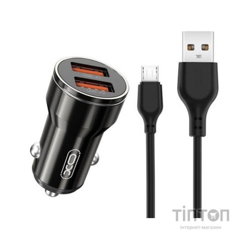 Зарядний пристрій XO CC48 Smart Metal 2USB + cable MicroUSB (XO-CC48m-BK)