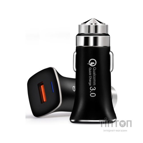 Зарядний пристрій XoKo CQC-100 1 USB Qualcom 3.0 3.1A Bla (CQC-100-BK)