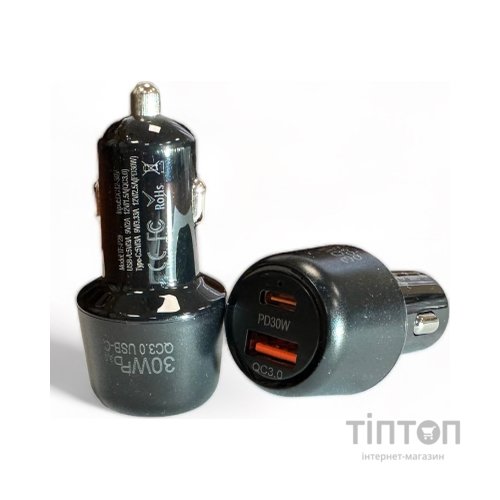 Зарядний пристрій XoKo CQC-220 PD Type-C 30W/3A USB 3A Black (CQC-220-BK)