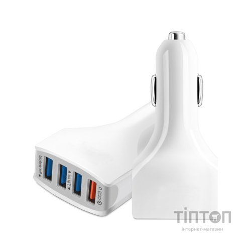 Зарядний пристрій XoKo CQC-400 4 USB Qualcom 3.0 7A White (CQC-400-WH)