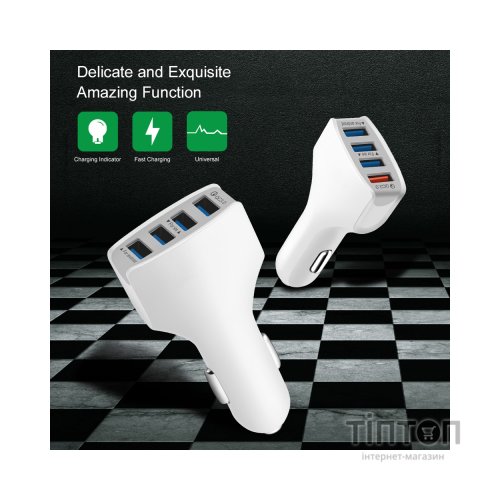 Зарядний пристрій XoKo CQC-400 4 USB Qualcom 3.0 7A White (CQC-400-WH)