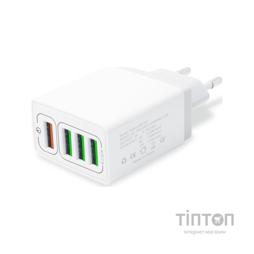 Зарядний пристрій XoKo QC-405 4 USB 6.2A White (QC-405-WH)