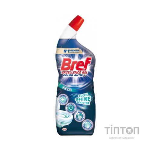 Засіб для чищення унітазу Bref Колор Актив+ Яскравий блиск Океан 700 мл (9000101310863)