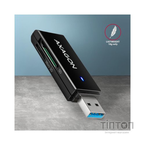 Зчитувач флеш-карт AXAGON USB-A 3.2 to SD/microSD 5Gbps black (CRE-S2N)