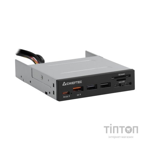 Зчитувач флеш-карт Chieftec 3.5" 2xUSB3.2/2xType-C/1xPD3.0/1xQC3.0 USB (CRD-908H)