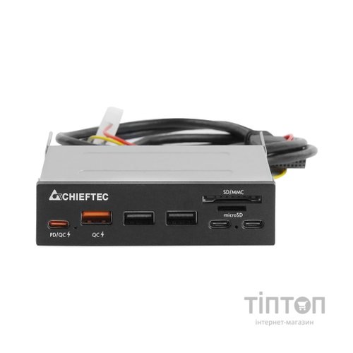 Зчитувач флеш-карт Chieftec 3.5" 2xUSB3.2/2xType-C/1xPD3.0/1xQC3.0 USB (CRD-908H)