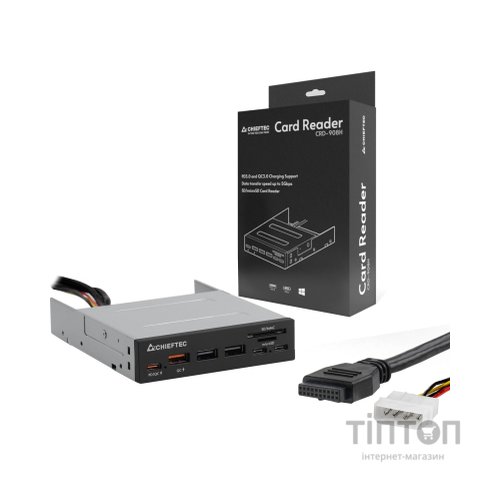 Зчитувач флеш-карт Chieftec 3.5" 2xUSB3.2/2xType-C/1xPD3.0/1xQC3.0 USB (CRD-908H)