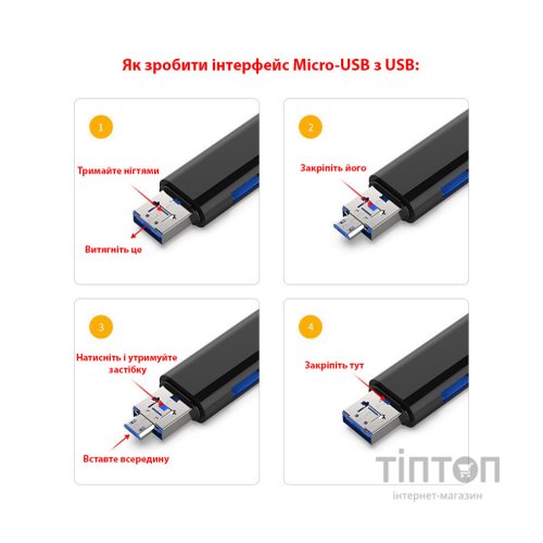 Зчитувач флеш-карт Dynamode 3-in-1 (D-188)