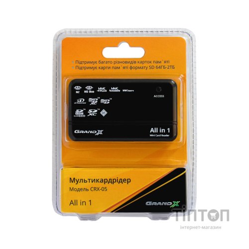 Зчитувач флеш-карт Grand-X CRX05Black