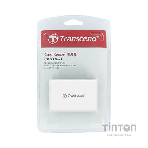 Зчитувач флеш-карт Transcend USB 3.1 White (TS-RDF8W2)