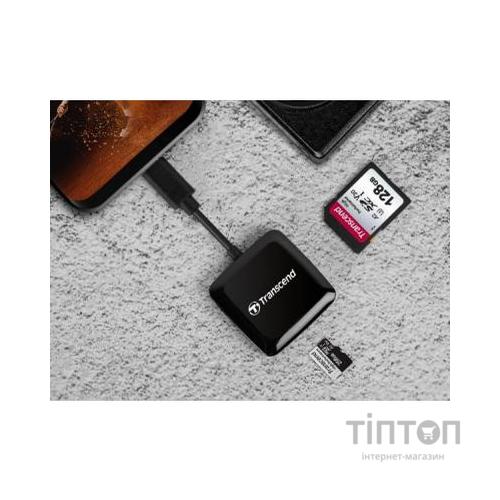 Зчитувач флеш-карт Transcend USB 3.2 Gen 1 Type-C SD/microSD Black (TS-RDC3)