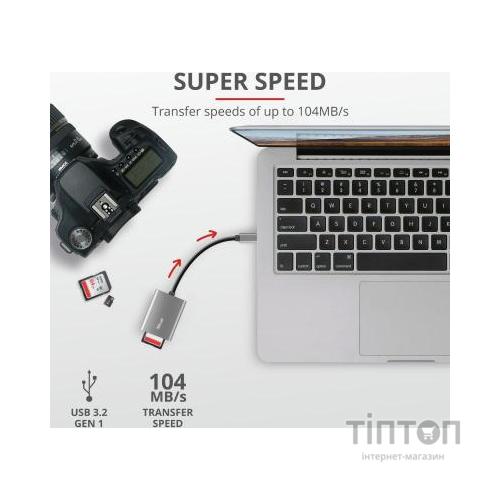 Зчитувач флеш-карт Trust DALYX FAST USB-C ALUMINIUM (24136_TRUST)