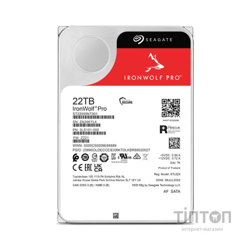 Жорсткий диск 3.5" 22TB Seagate (ST22000NT001)