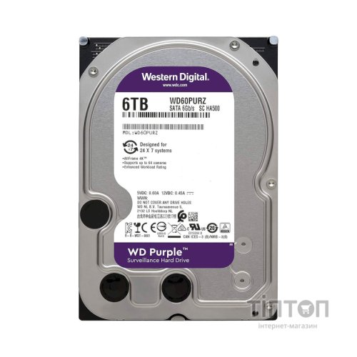 Жорсткий диск 3.5" 6TB WD (WD64PURZ)