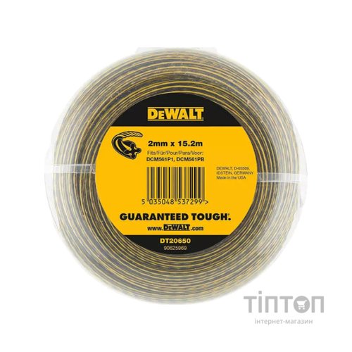 Жилка косильна DeWALT D=2.0 мм, 15 м, кручена (DT20650)