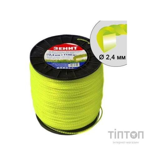 Жилка косильна Зеніт "Кручений квадрат" 2,4 мм x 1140 м (КРК-24-1140-С) (40524000)