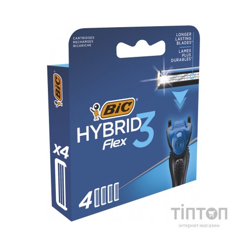 Змінні касети Bic Flex 3 Hybrid 4 шт. (3086123480926)