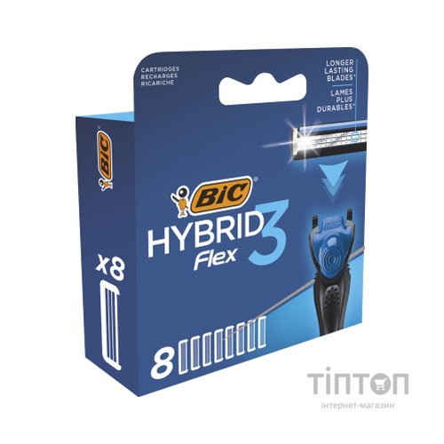 Змінні касети Bic Flex 3 Hybrid 8 шт. (3086123480933)