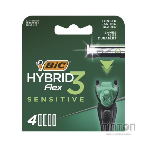 Змінні касети Bic Flex 3 Hybrid Sensitive 4 шт. (3086123644878)