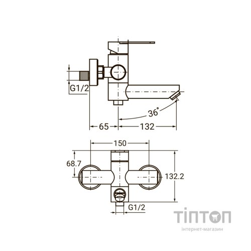 Змішувач AQUATICA HT-2C171P