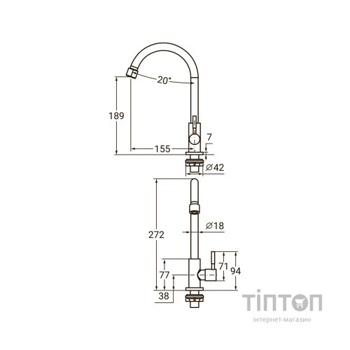 Змішувач AQUATICA KT-1G170P