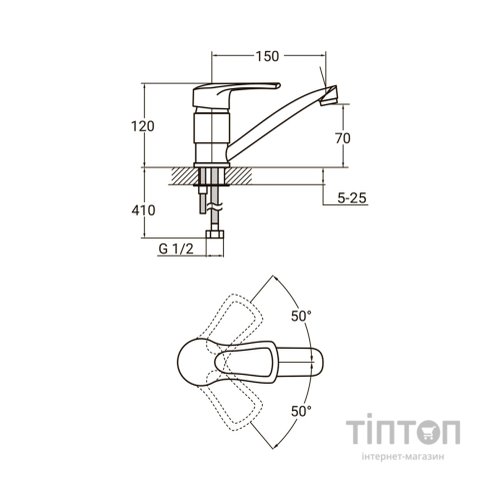 Змішувач AQUATICA MD-2B144C (MD-2B144C 9712120)
