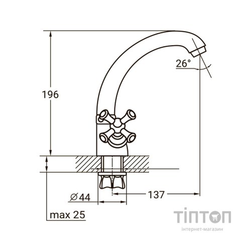 Змішувач AQUATICA PL-4B355C