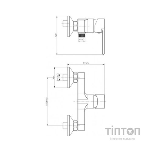 Змішувач Cersanit BRASCO для душу (S951-231)