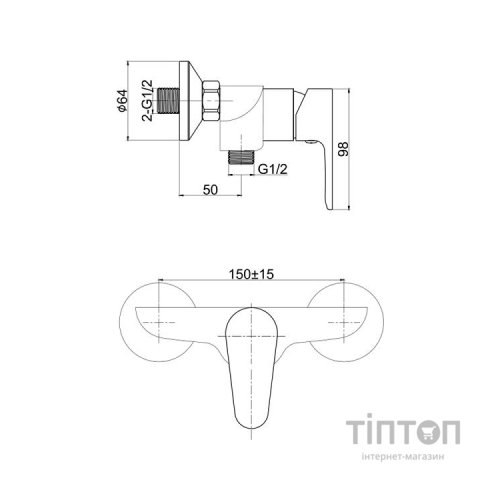 Змішувач Cersanit CERSANIA для душу (S951-234)