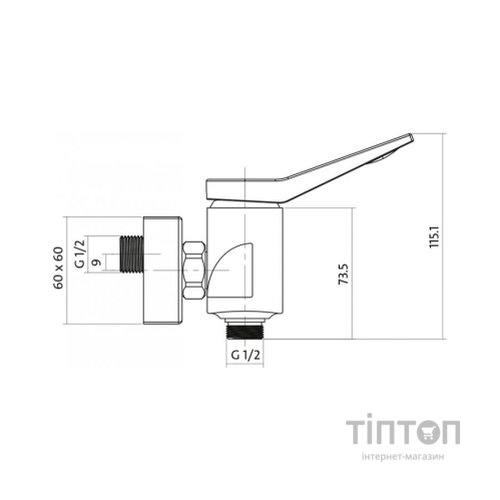 Змішувач Cersanit CROMO для душу (S951-036)