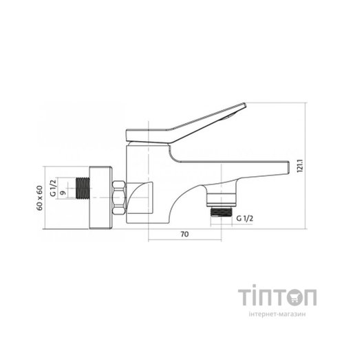 Змішувач Cersanit CROMO для ванни та душу (S951-011)