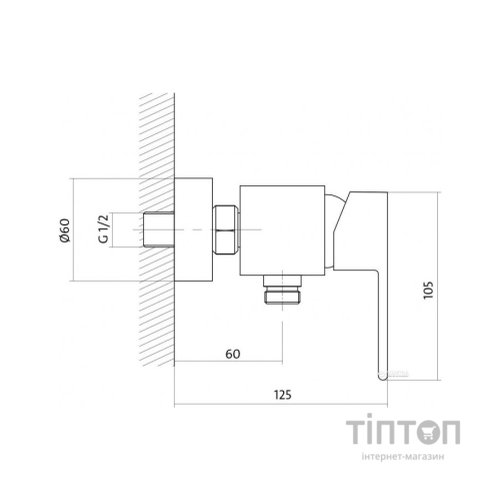 Змішувач Cersanit ELIO для душу (S951-032)