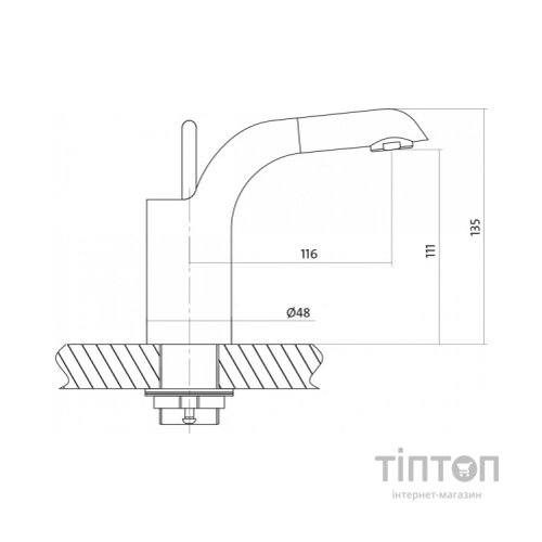 Змішувач Cersanit LUVIO для умив. з дон.клапаном Click- Clack (S951-142)