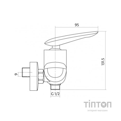 Змішувач Cersanit MAYO для душу (S951-038)