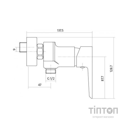 Змішувач Cersanit MILLE для душу (S951-031)