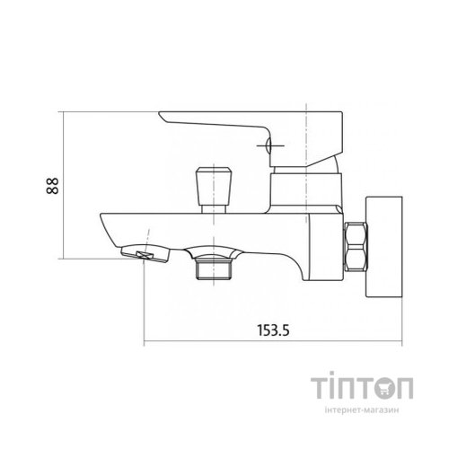 Змішувач Cersanit MILLE для ванни та душу (S951-006)