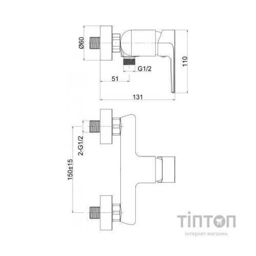 Змішувач Cersanit SUARO для душу (S951-239)