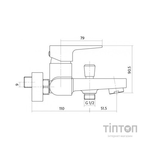 Змішувач Cersanit VIGO для ванни та душу (S951-010)