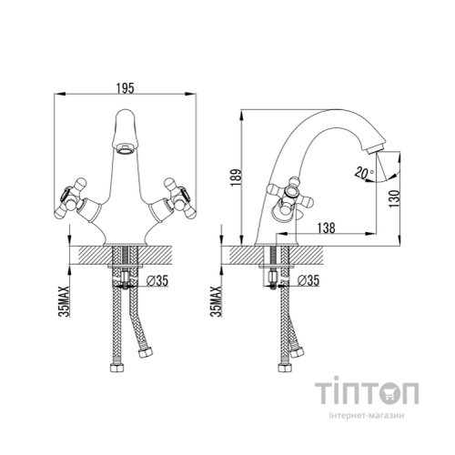 Змішувач Corso BRENTA FE-2A152K (9679004) (FE-2A152K)