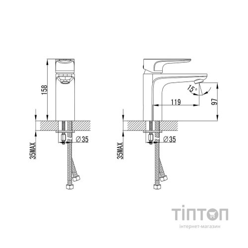 Змішувач Corso MAGGIORE BE-2A122C (9608000) (BE-2A122C)