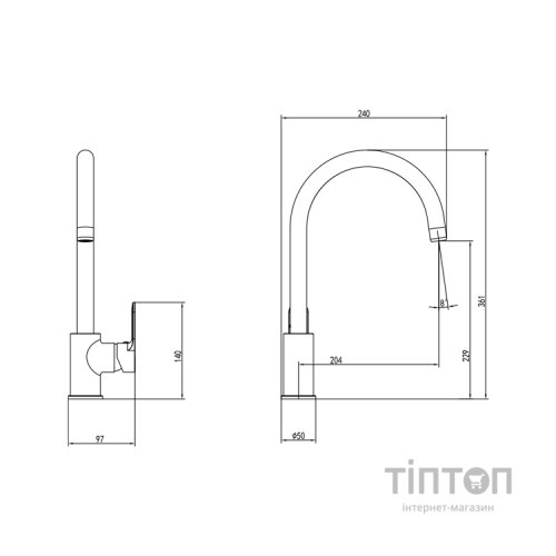 Змішувач Corso RIVA DE-4B139C (9629100)