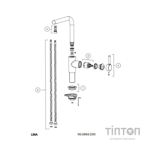Змішувач Franke Lina L Shape (115.0693.230)